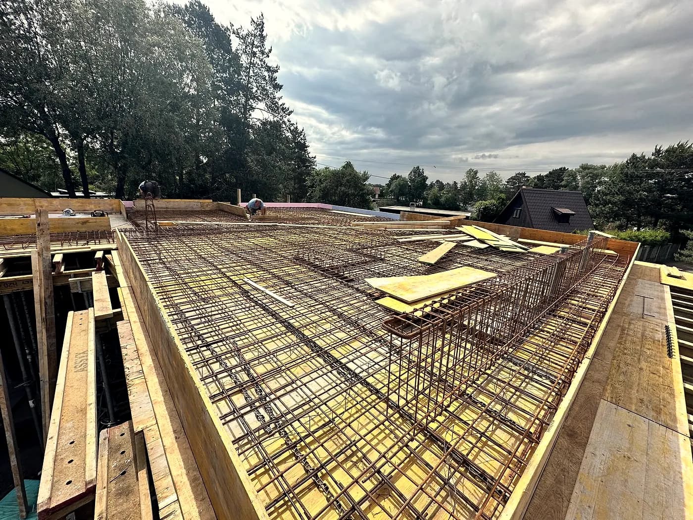 Stropná doska pred betonážou