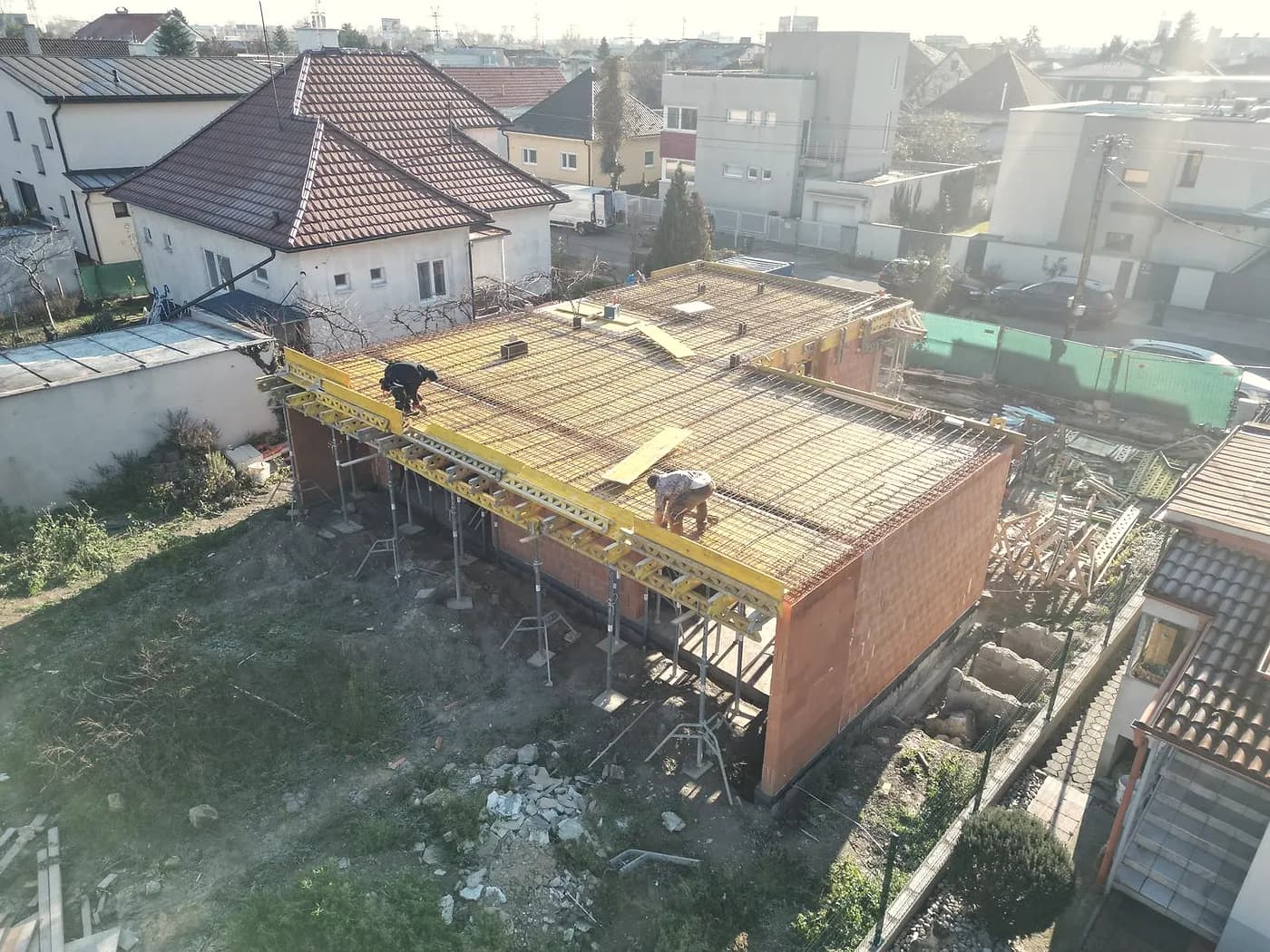 Podopretý strop pred betonážou