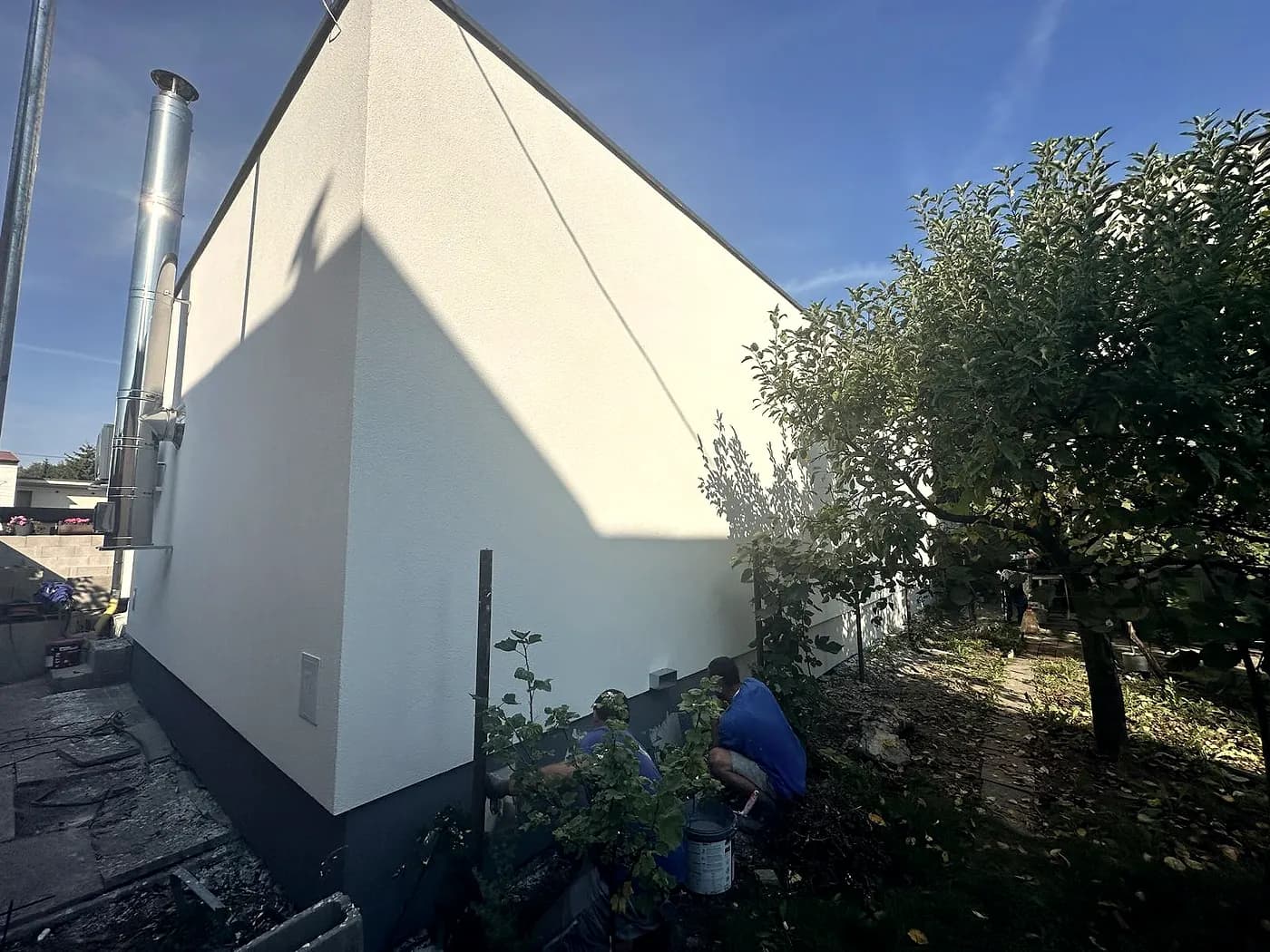 Dokončená fasáda domu